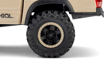OFFICIALLY LICENSED WHEELS & TIRES (T2) for the Axial 1/30 SCX30 Toyota Tacoma TRD Pro 4X4 Ready-To-Run Brushed Rock Crawler