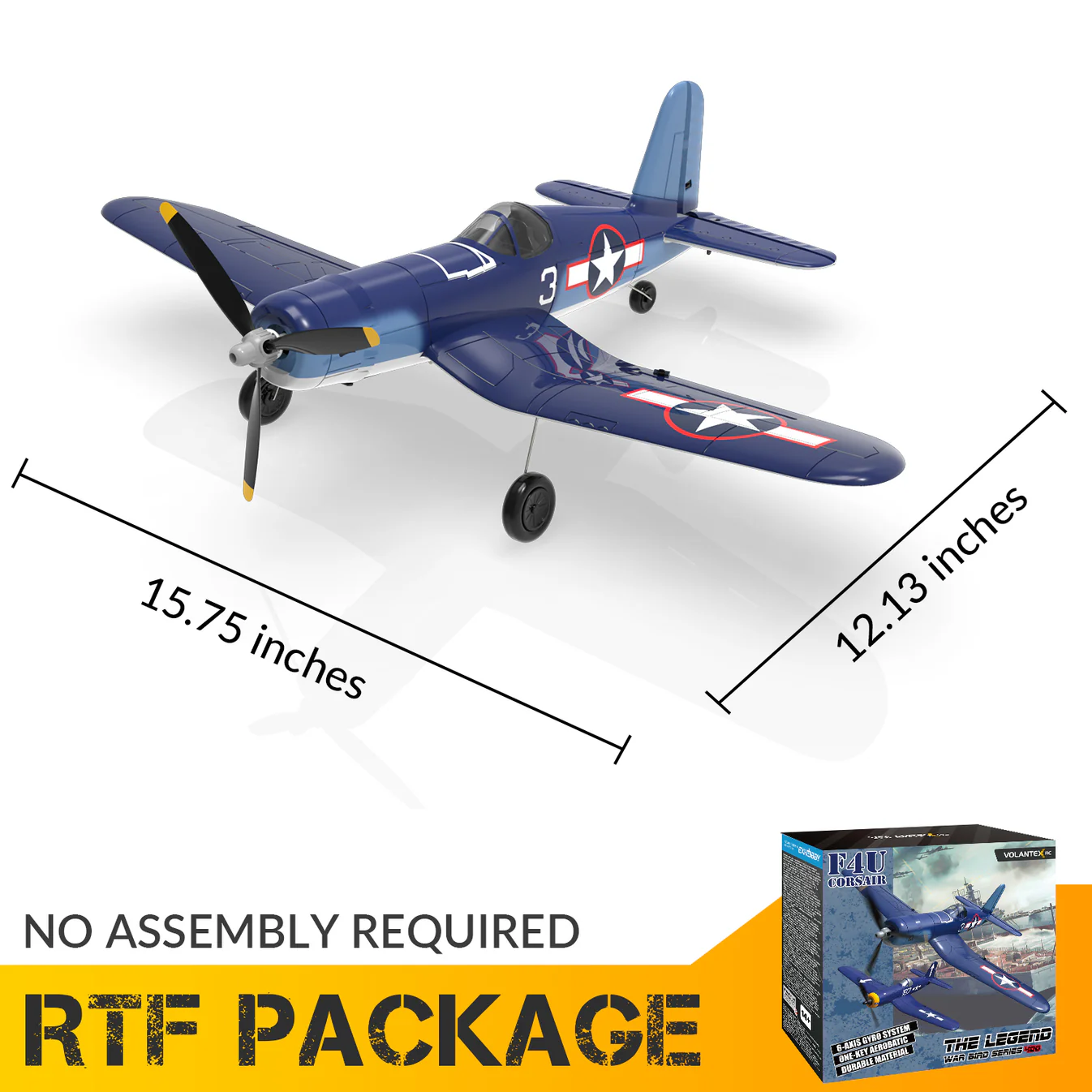 VOLANTEXRC Corsair F4U V2 400mm 4CH RTF-76108