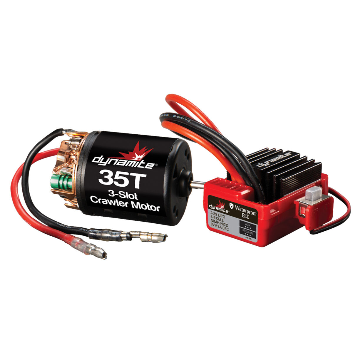 Dynamite Brushed Crawler Motor/ESC Combo, 35T: 3.5mm Bullet, EC3-DYNS0900