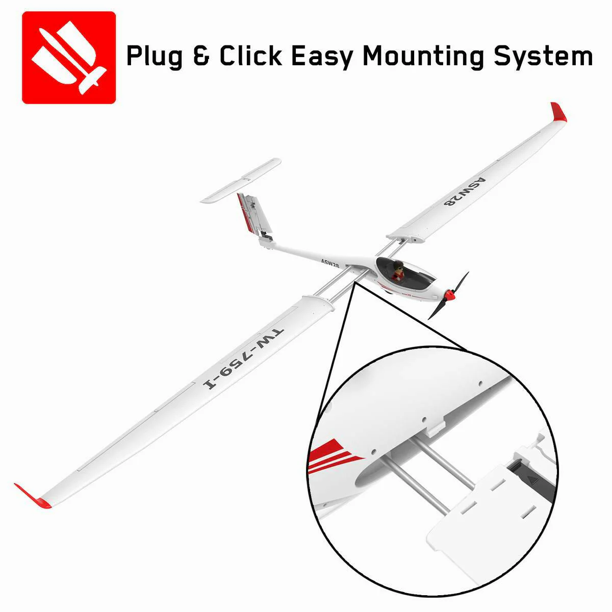 VOLANTEXRC ASW28 5CH 2.6M Brushless Sailplane  PNP-75901