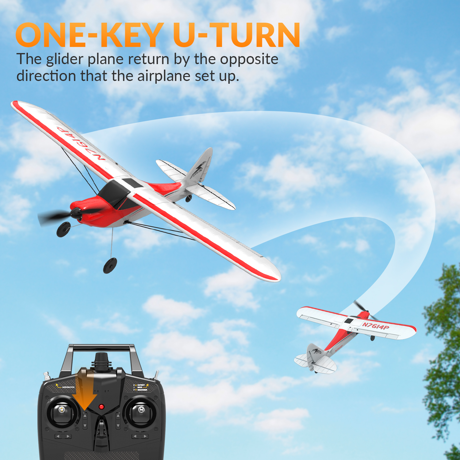 VOLANTEXRC Sport Cub 500mm RTF RC Trainer Airplane 4CH w/ Gyro 19.7''-76104