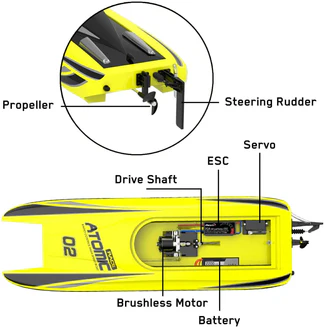 masaです　3S ブラシレスATOMIC RTR ラジコンボート 02 VOLANTEXRC Atomic 45mph High Speed Brushless Remote Control RC Boat (7