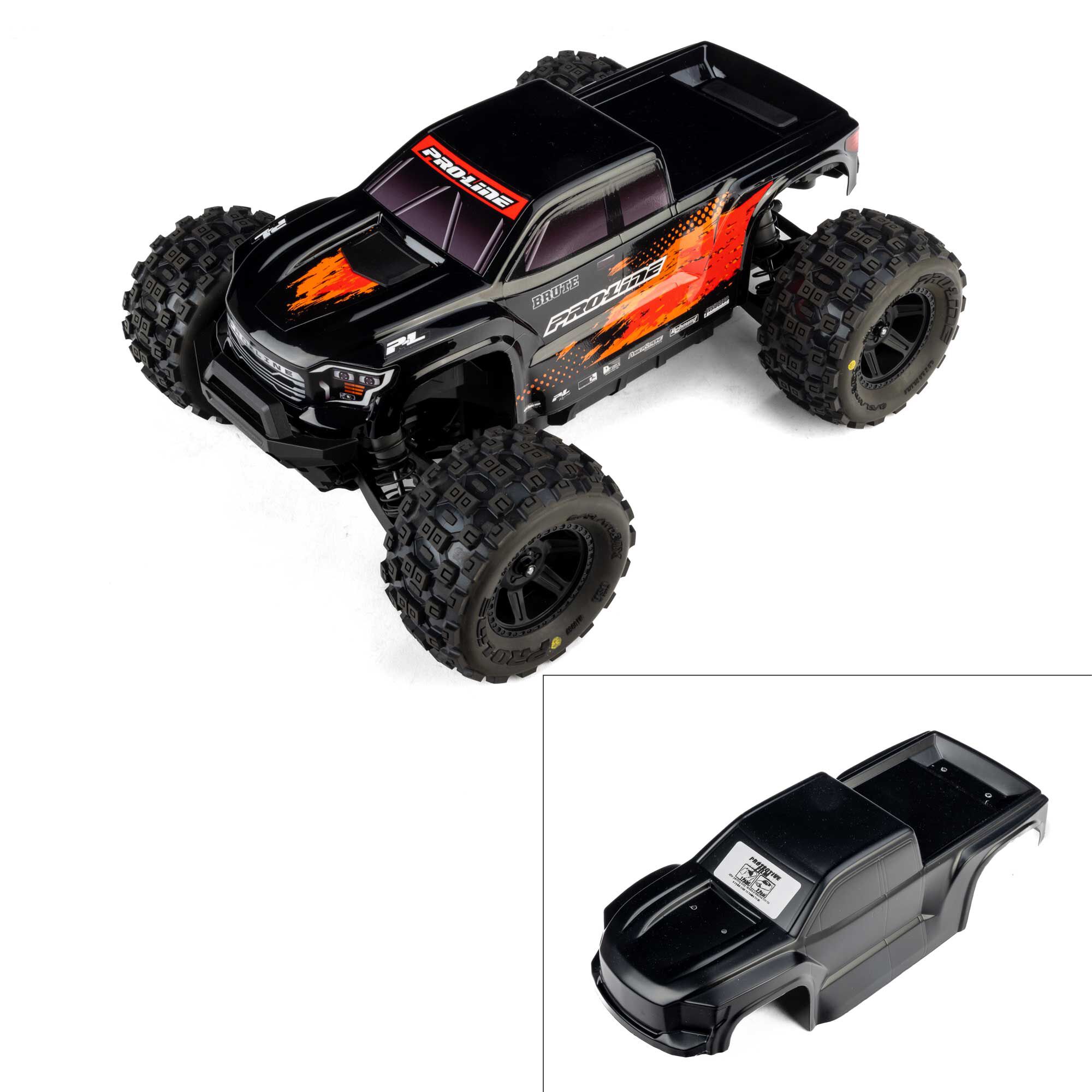Pro-Line Racing 1/16 Pre-Cut Truck Body Tough Color Black: Traxxas Mini Maxx-PRO368118