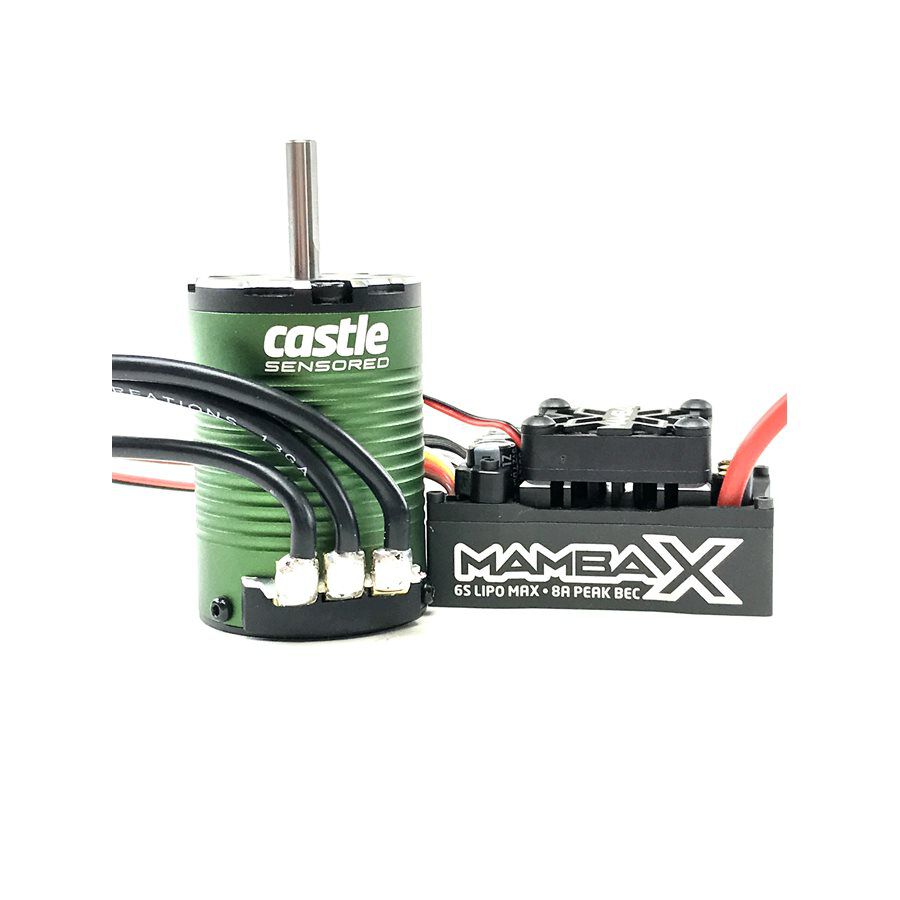 Castle Creations 1:10 Mamba X SCT Pro Waterproof ESC/1410-3800Kv Sensored Brushless Motor Combo: 4mm Bullet