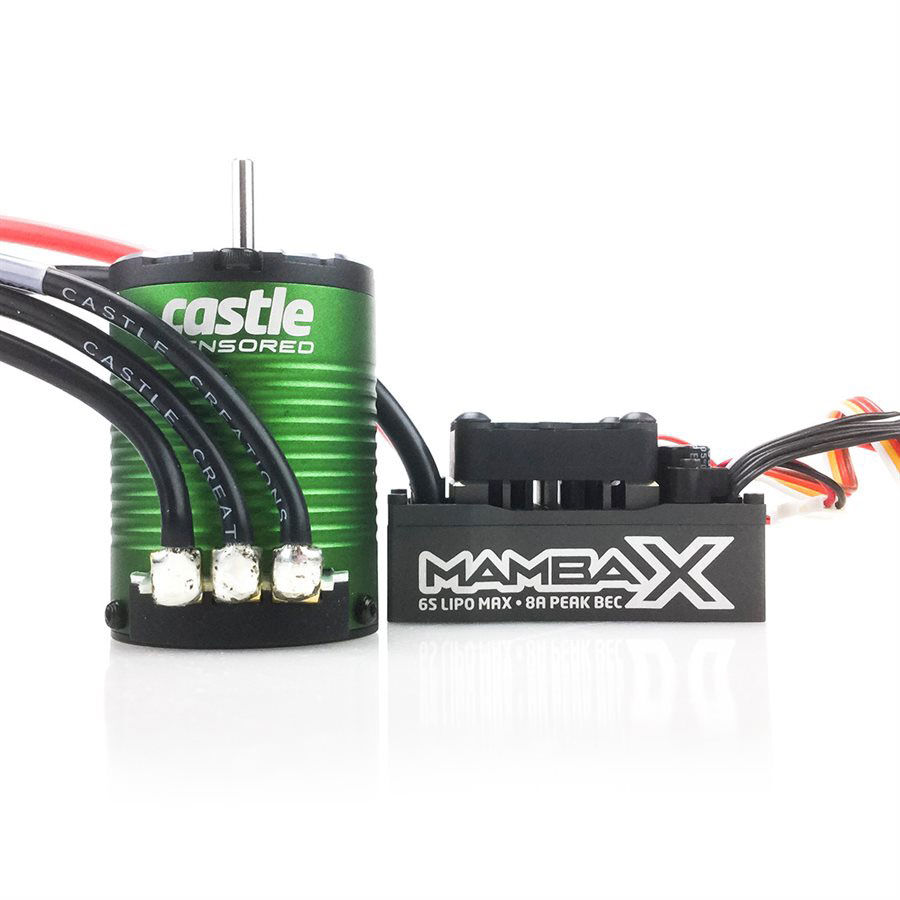 Castle Creations 1:10 Mamba X Waterproof ESC /1406-5700Kv Sensored Brushless Motor Combo: 4mm Bullet-CSE010015502