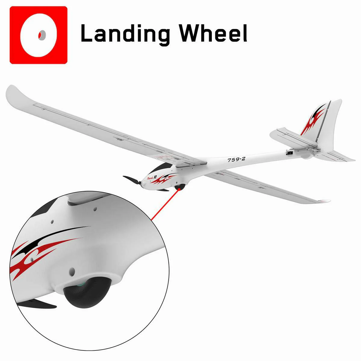 VOLANTEXRC Phoenix V2 2000mm PNP RC Glider Electric RC Airplane 5CH w/ Strong EPO foam 78.7''-75902