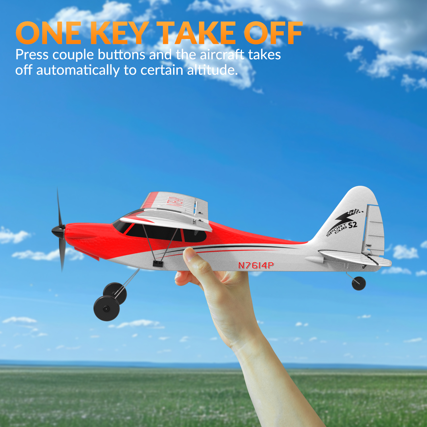 VOLANTEXRC Sport Cub 500mm RTF RC Trainer Airplane 4CH w/ Gyro 19.7''-76104