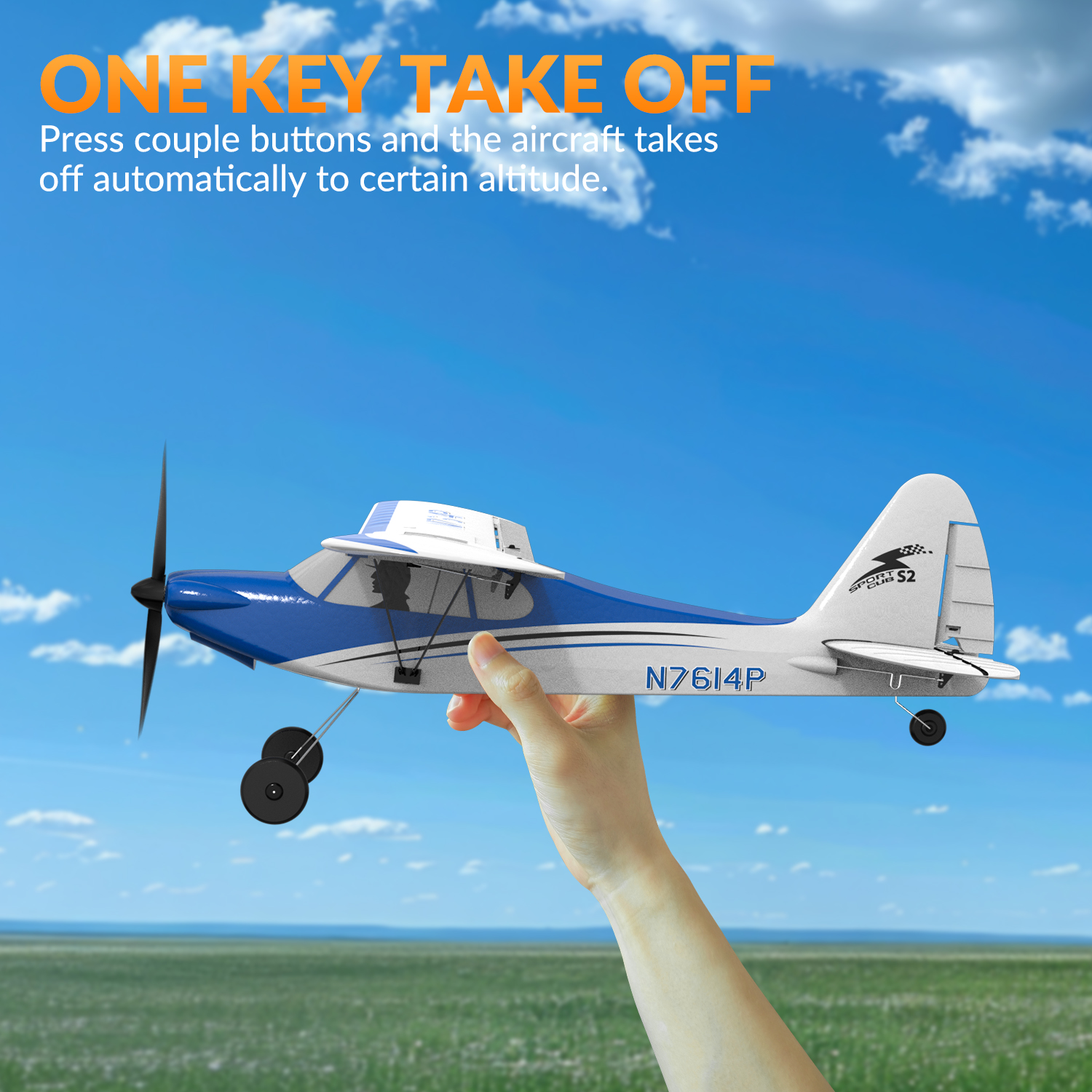 VOLANTEXRC Sport Cub 500mm RTF RC Trainer Airplane 4CH w/ Gyro 19.7''-76104