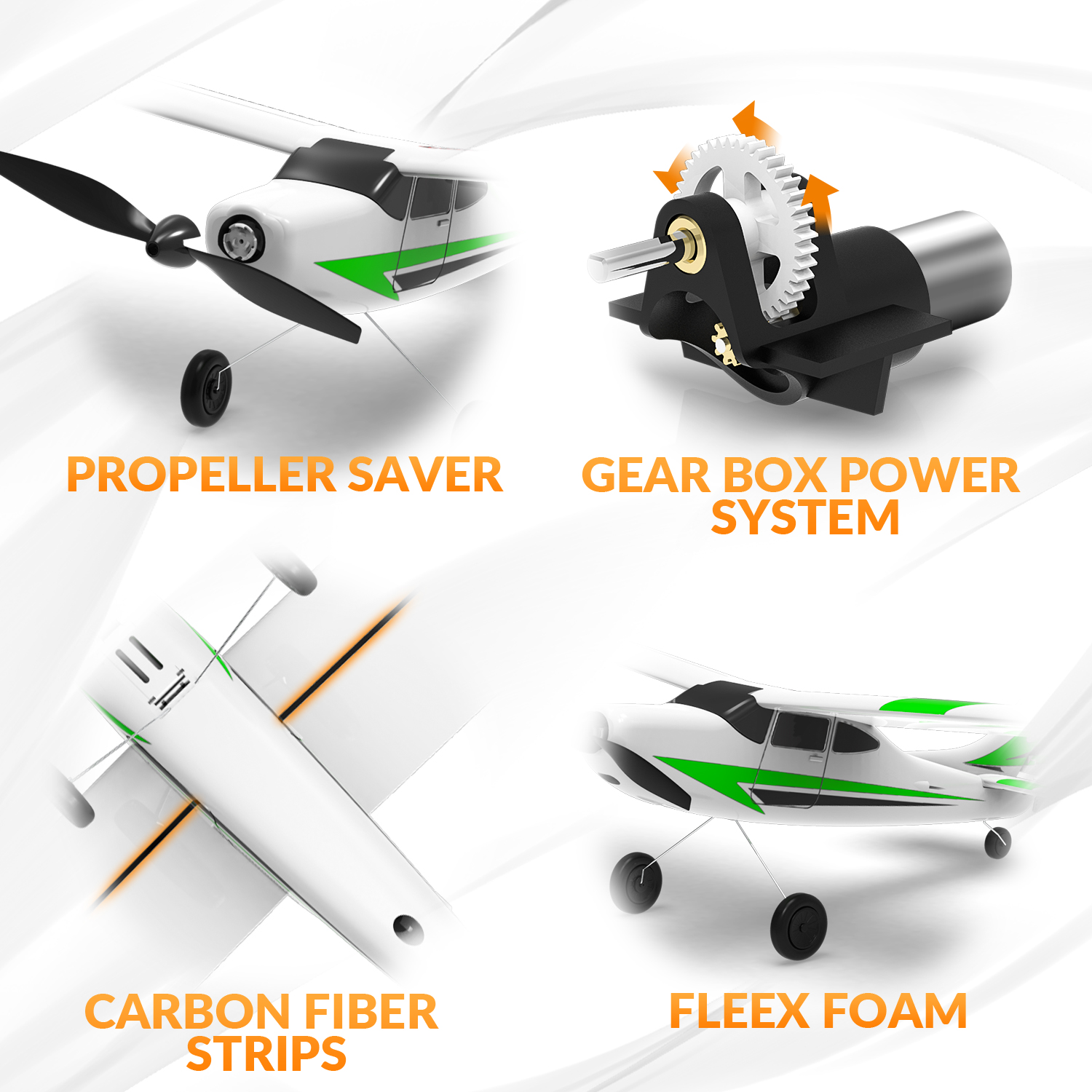 VOLANTEXRC Trainstar Mini 400mm RTF RC Trainer Airplane 3CH -76101