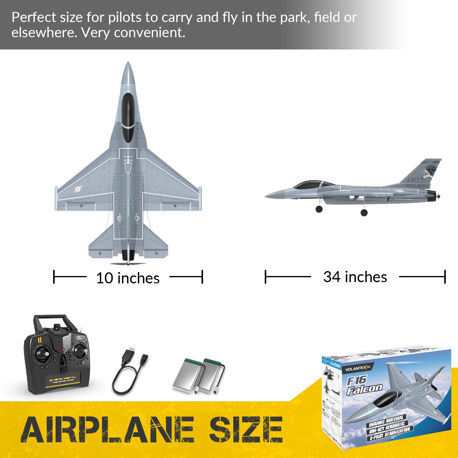 VOLANTEXRC F16 Fighting Falcon 400mm EDF Jet 4CH PNP/RTF-76110