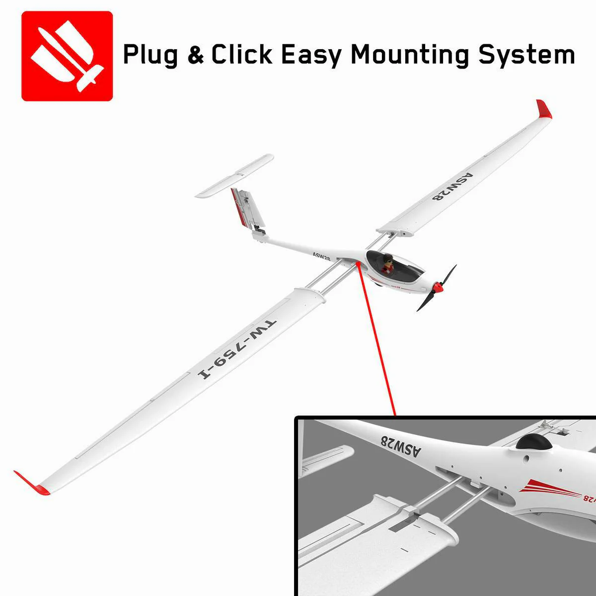 VOLANTEXRC ASW28 5CH 2.6M Brushless Sailplane  PNP-75901
