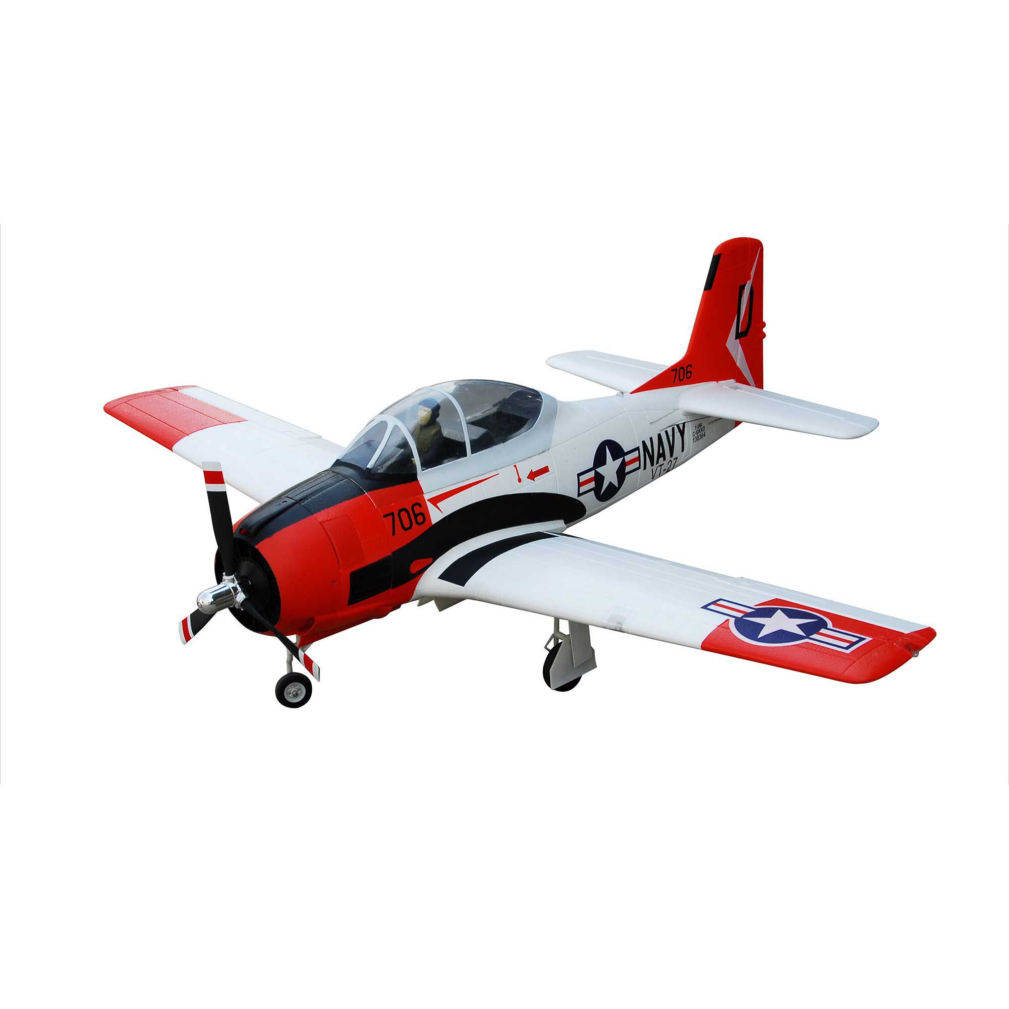 T-28D Trojan V4 Red PNP, 1400mm
