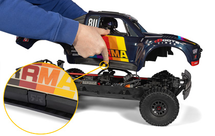 CLIPLESS BODY SYSTEM for the ARRMA 1/7 MOJAVE 6S Brushless Desert Truck