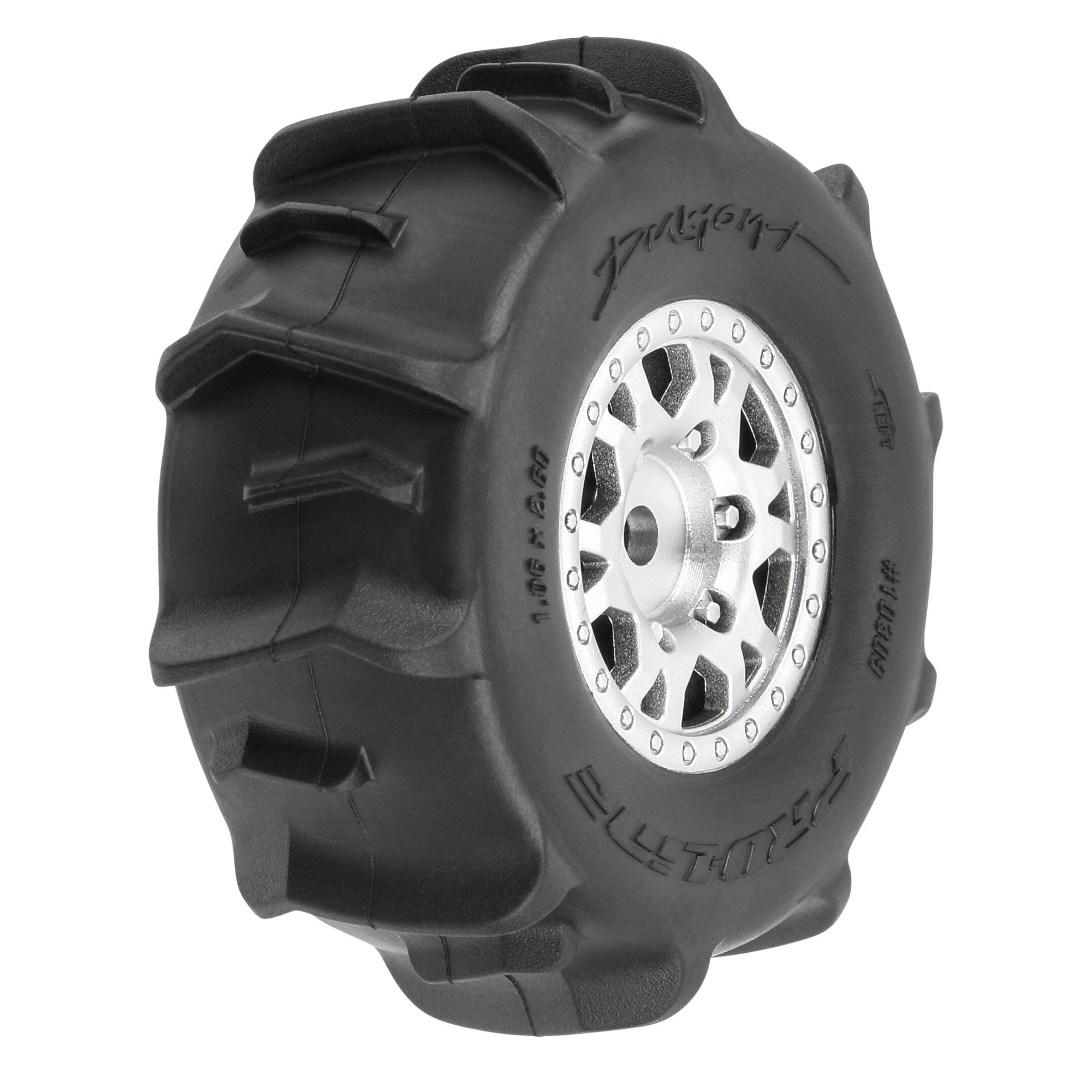 1/16 Dumont F/R Tires MTD 12mm Silver Impulse (4): Mojave GROM