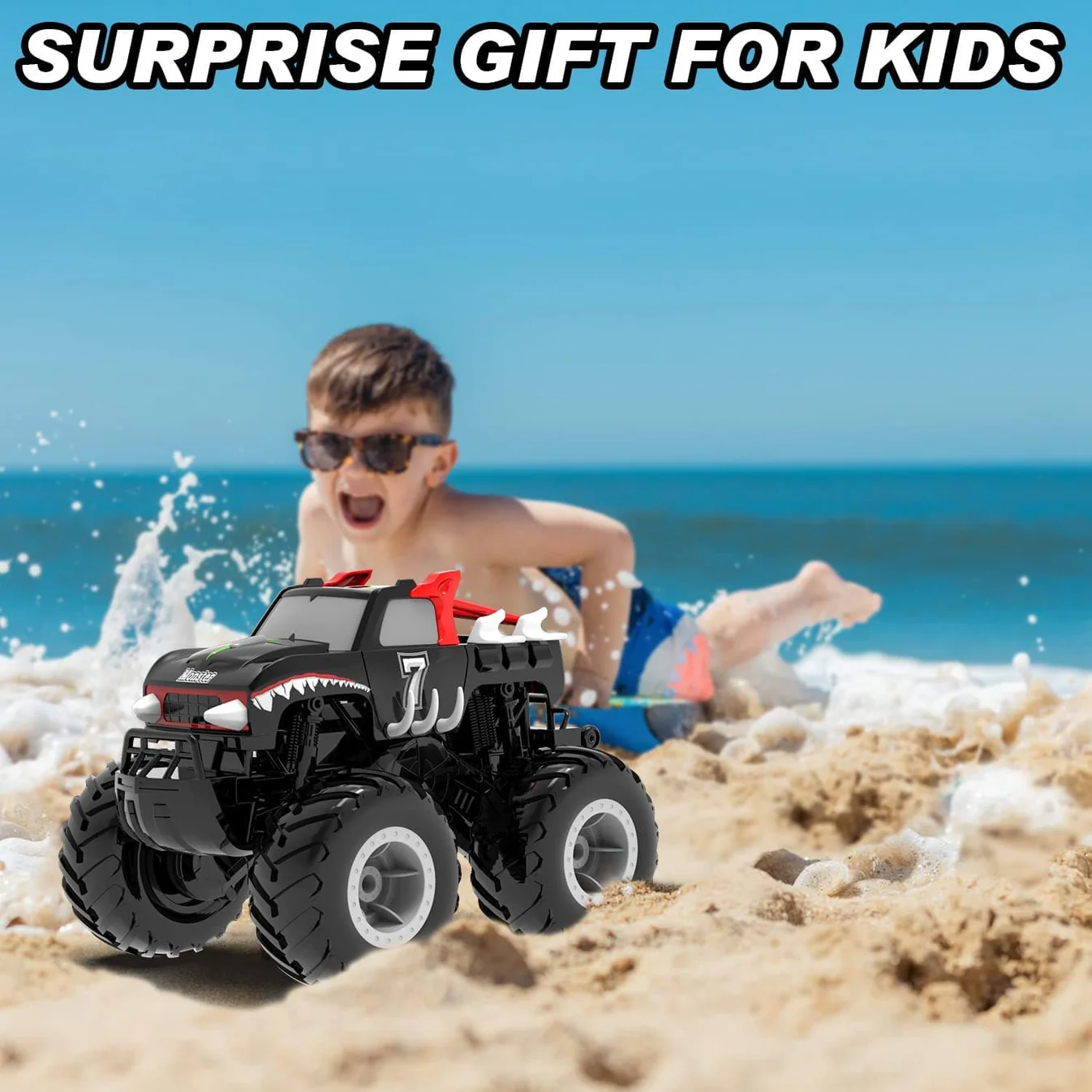 STEMTRON Amphibious (RTR) 1:20 Monster Truck Black For 3-8 Year Kids 7 display picture 1