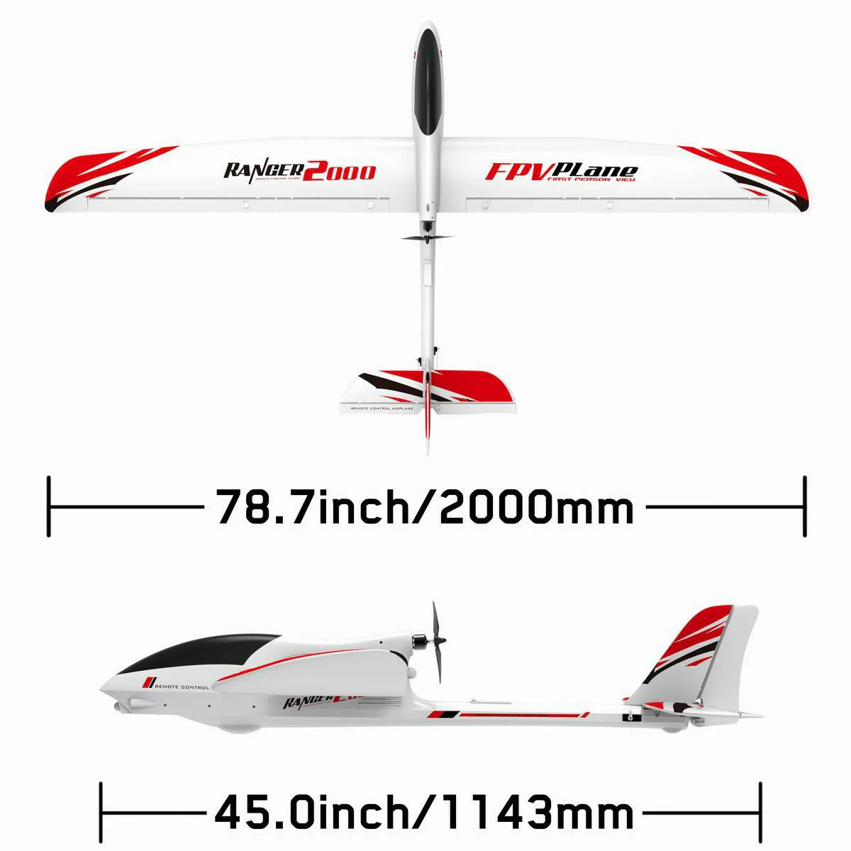 VOLANTEXRC Ranger2000 PNP 2000mm RC Glider FPV RC Aircraft 5CH 78.7''-75708