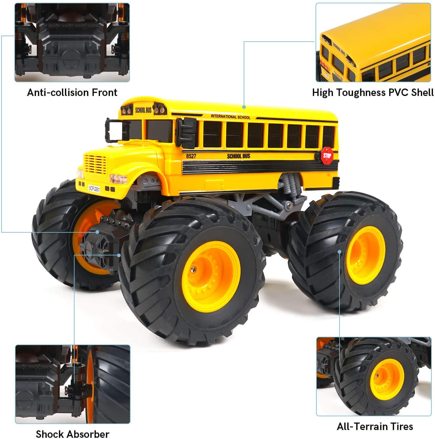 WOWRC School Bus RTR Yellow 1/18th Scale-HOBBY ZONE