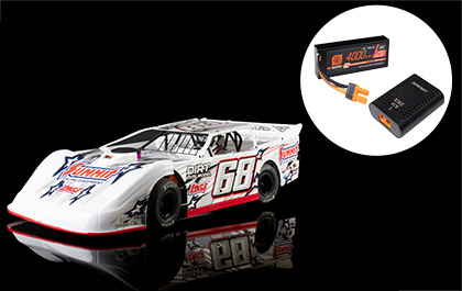 BATTERY & UPGRADED CHARGER INCLUDED for the Losi 22S Dirt Late Model RC RTR