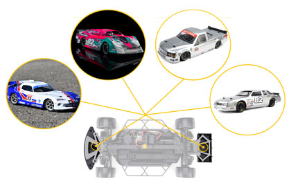 Built for Popular Pro-Line Bodies for the Pro-Line Fuel Cell and Splitter/Diffuser Delete Kit for Losi NASCAR