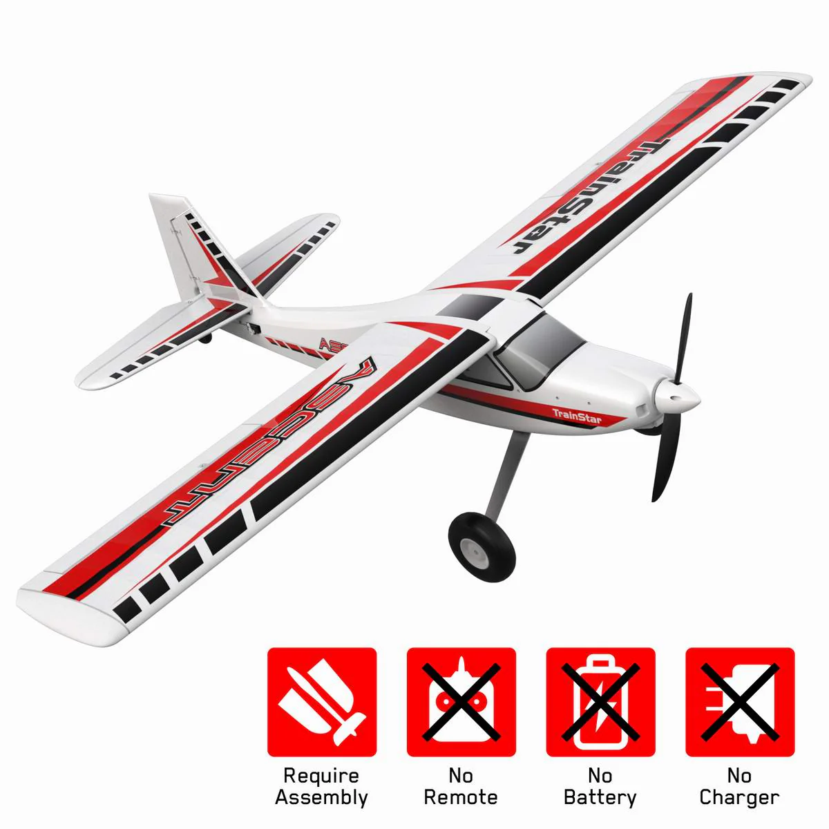 VOLANTEXRC TrainStar ASCENT 1400MM PNP RC Trainer Plane 4CH with Over-Grade Power 55.1''-74708