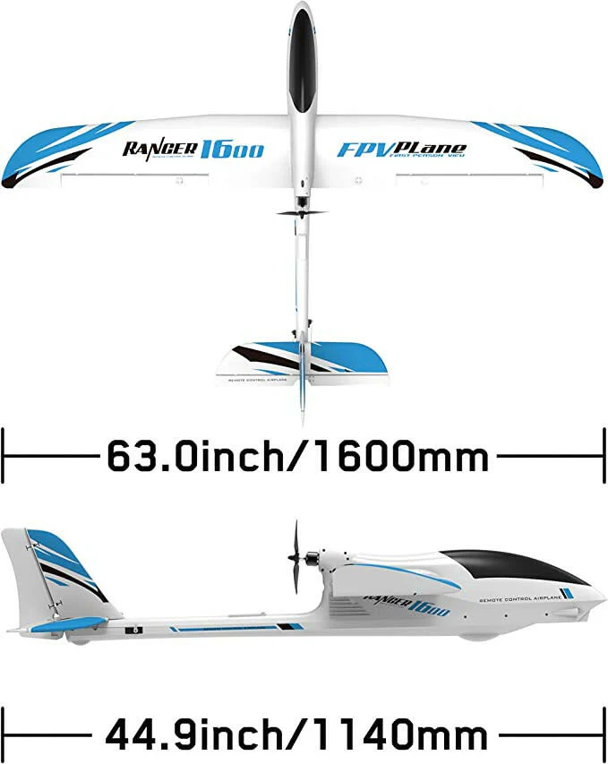 VOLANTEXRC Ranger1600 PNP 1600mm RC Glider Airplane FPV with Unibody Plastic Fuselage 63''-75707