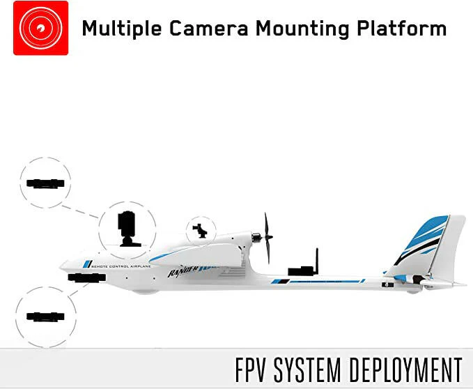 VOLANTEXRC Ranger1600 PNP 1600mm RC Glider Airplane FPV with Unibody Plastic Fuselage 63''-75707