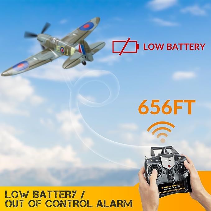 VOLANTEXRC Spitfire 400mm RTF/PNP RC Warbirds Micro RC Plane 4CH w/ Gyro 15.7''-76112