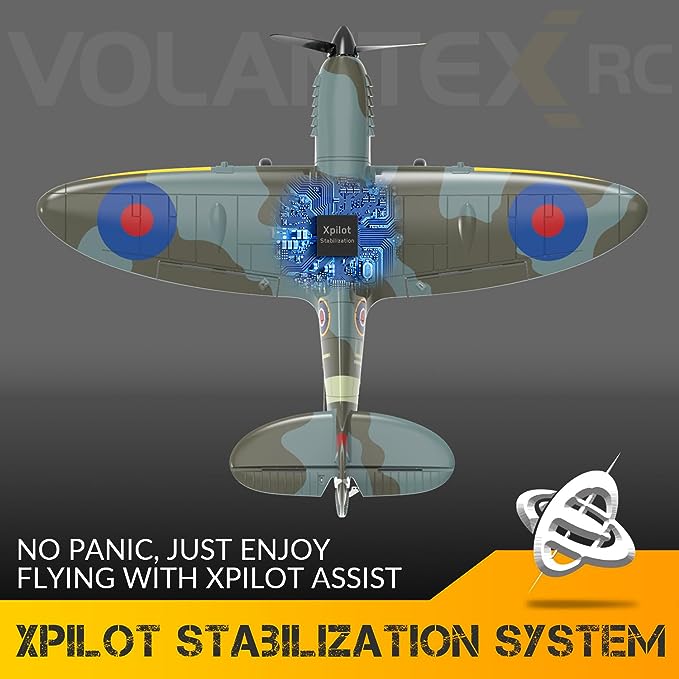 VOLANTEXRC Spitfire 400mm RTF/PNP RC Warbirds Micro RC Plane 4CH w/ Gyro 15.7''-76112