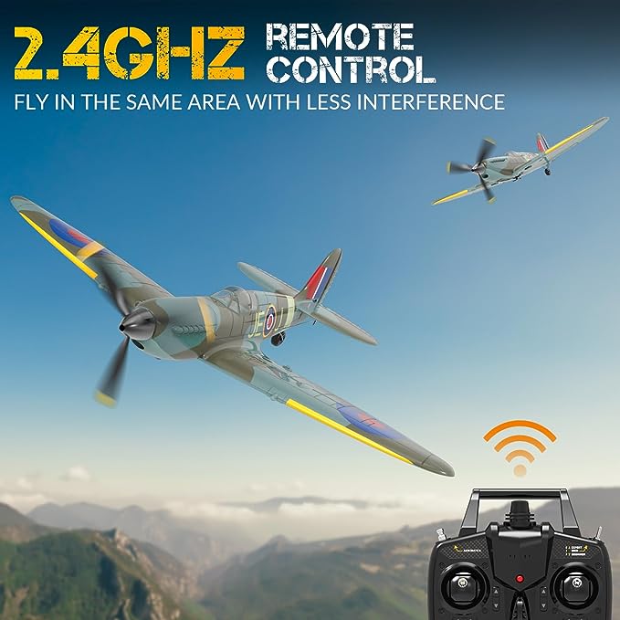 VOLANTEXRC Spitfire 400mm RTF/PNP RC Warbirds Micro RC Plane 4CH w/ Gyro 15.7''-76112