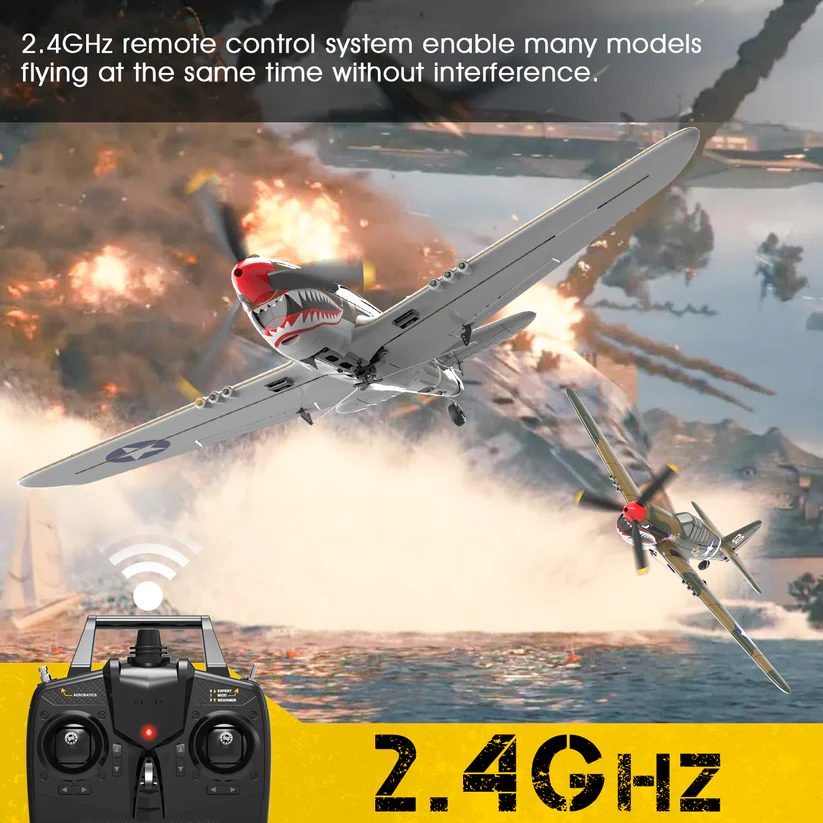 VOLANTEXRC Warhawk P40 400mm RTF RC Warbirds Mini Airplane 4CH 15.7''-76113