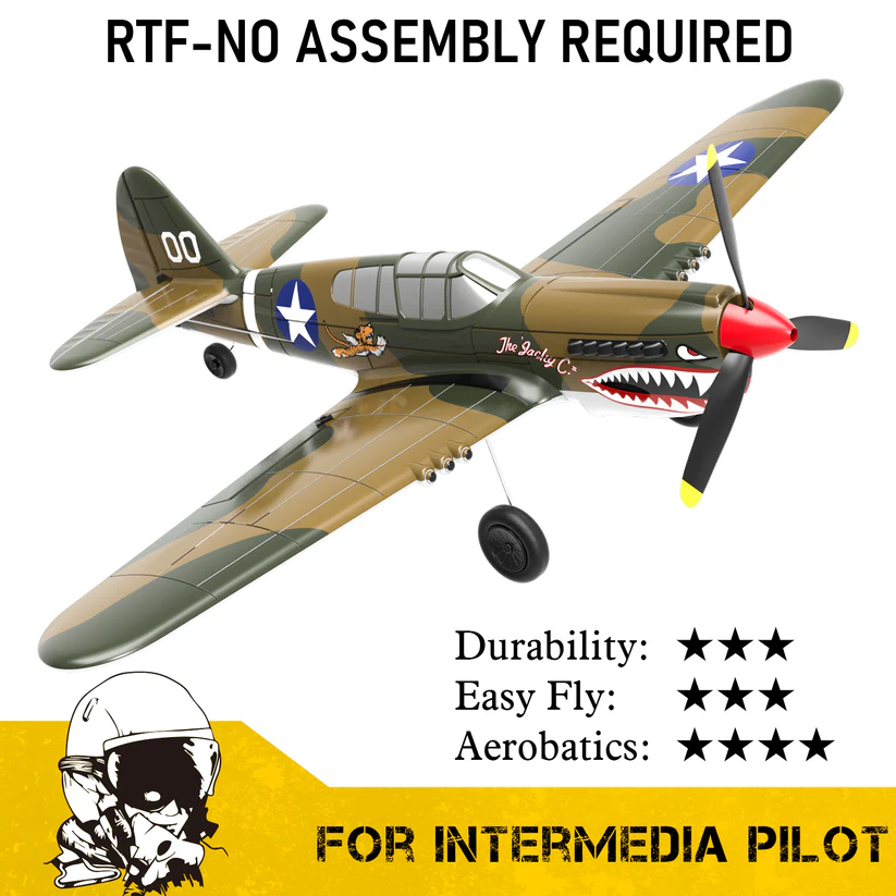VOLANTEXRC Warhawk P40 400mm RTF RC Warbirds Mini Airplane 4CH 15.7''-76113