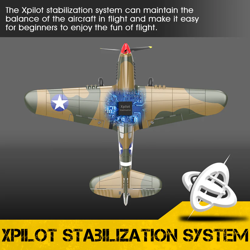 VOLANTEXRC Warhawk P40 400mm RTF RC Warbirds Mini Airplane 4CH 15.7''-76113