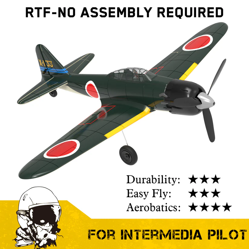 VOLANTEXRC Zero 400mm RTF RC Warbirds Remote Control Airpl4CH w/ Gyro