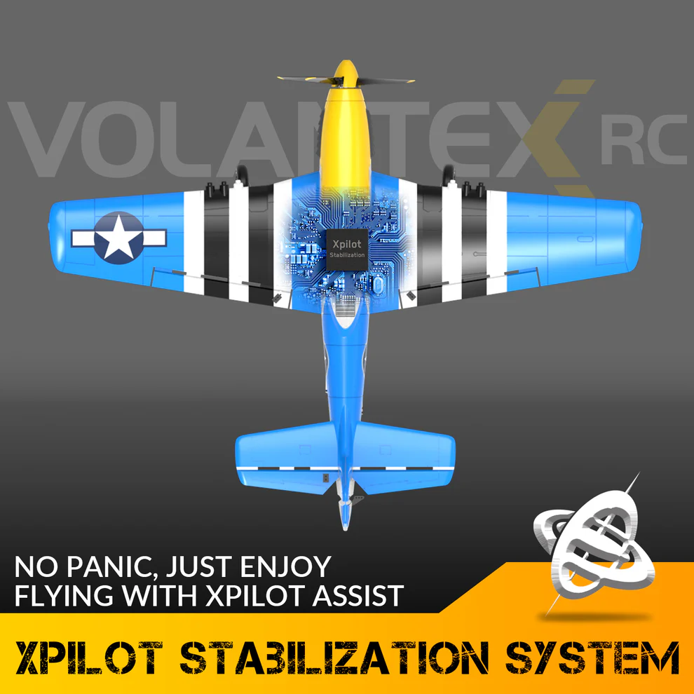 VOLANTEXRC P-51 Mustang 400mm RTF/PNP 4CH w/ Gyro 15.7''-76105