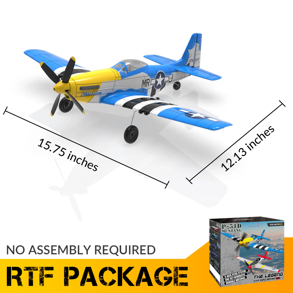 VOLANTEXRC P-51 Mustang 400mm RTF/PNP 4CH w/ Gyro 15.7''-76105