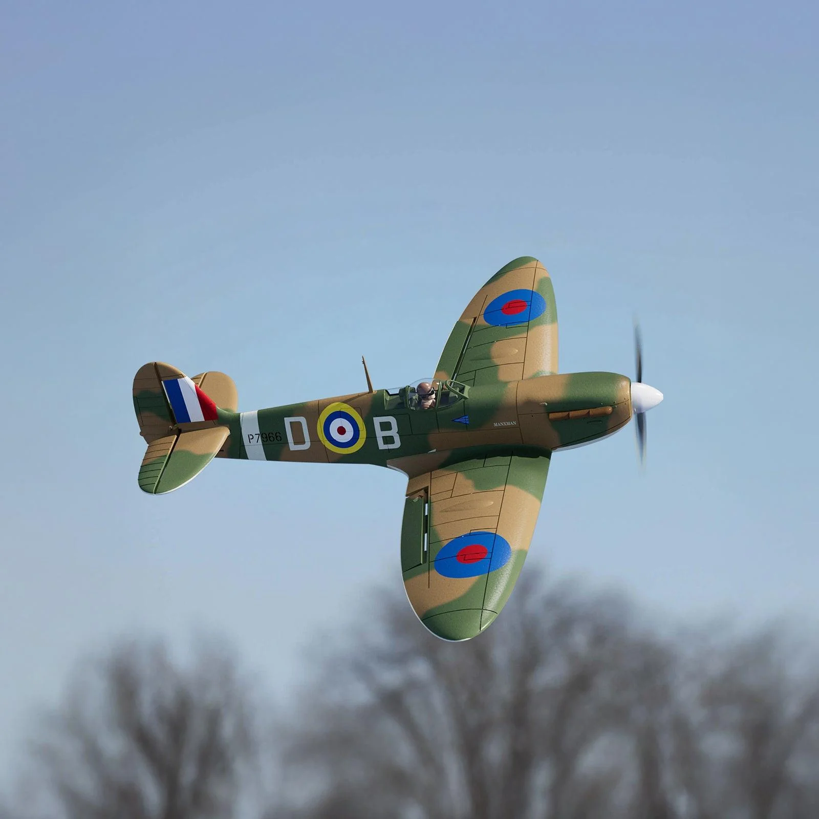 VOLANTEXRC 500MM Spitfire 4CH Brushless RC Plane RTF with XPilot Gyro | EXHOBBY