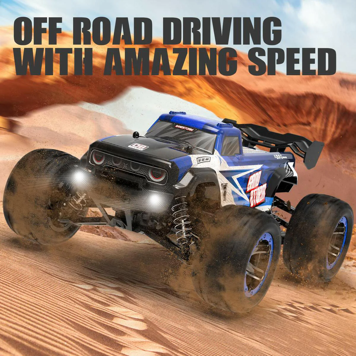 RACENT SandStorm 1/16 High Speed Remote Control RC Truck 30mph Fast Off Road Car