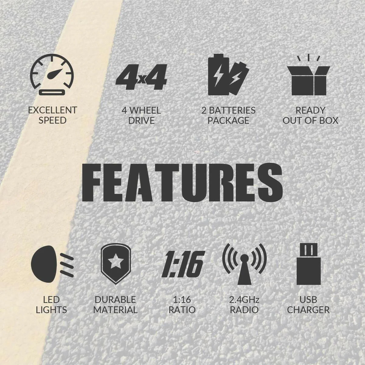 RACENT SandStorm 1/16 High Speed Remote Control RC Truck 30mph Fast Off Road Car