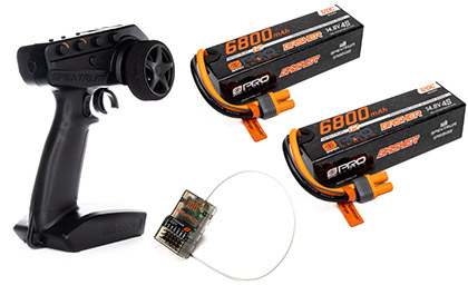 SPEKTRUM DX3 2.4GHz TRANSMITTER & SR6200 AVC RECEIVER & 14.8V 6800mAh 4S 120C Smart G2 Pro Basher LiPo Battery: IC5