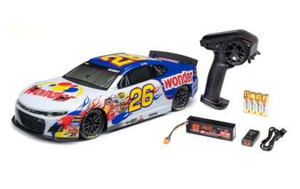 FULLY READY-TO-RUN for the Losi 1/12 NASCAR Ricky Bobby No. 26 Wonder Bread Chevy ZL1