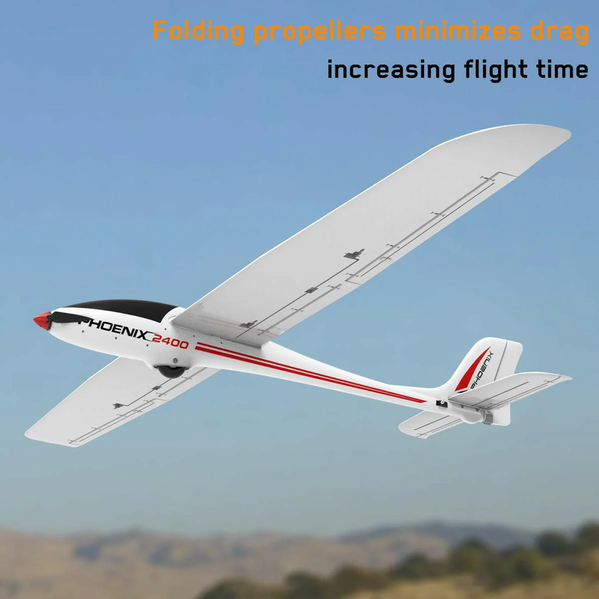VOLANTEXRC Phoenix2400 PNP 2400mm RC Glider Plane 5CH 94.48''-75903