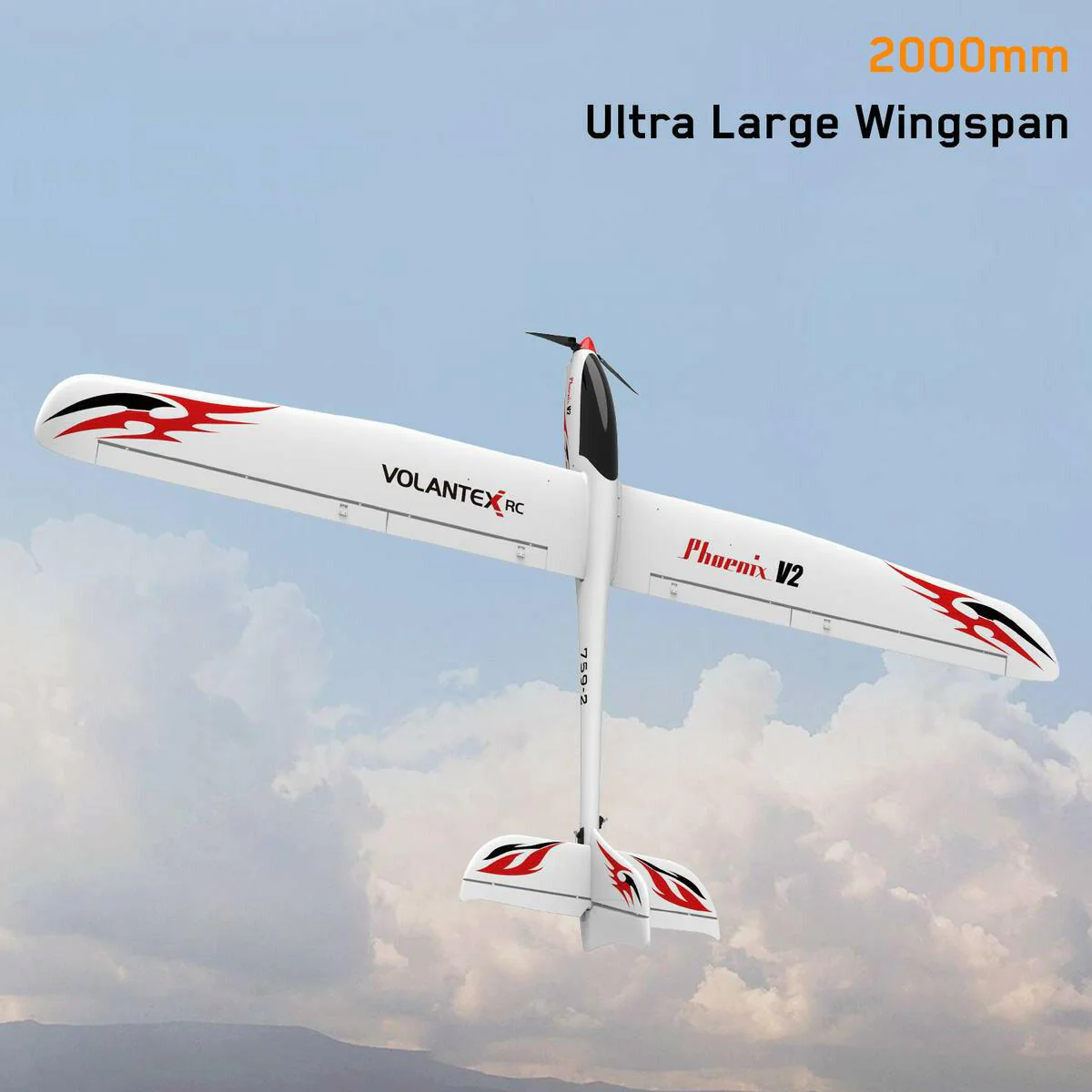 VOLANTEXRC Phoenix V2 2000mm PNP RC Glider Electric RC Airplane 5CH w/ Strong EPO foam 78.7''-75902