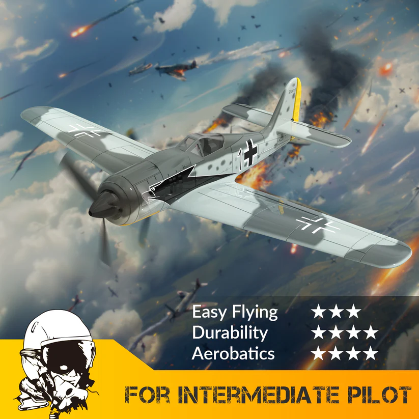 VOLANTEXRC FW190 400mm RTF RC Warbirds Micro RC Aircraft 4CH w/ 3 Modes  15.7''-76117