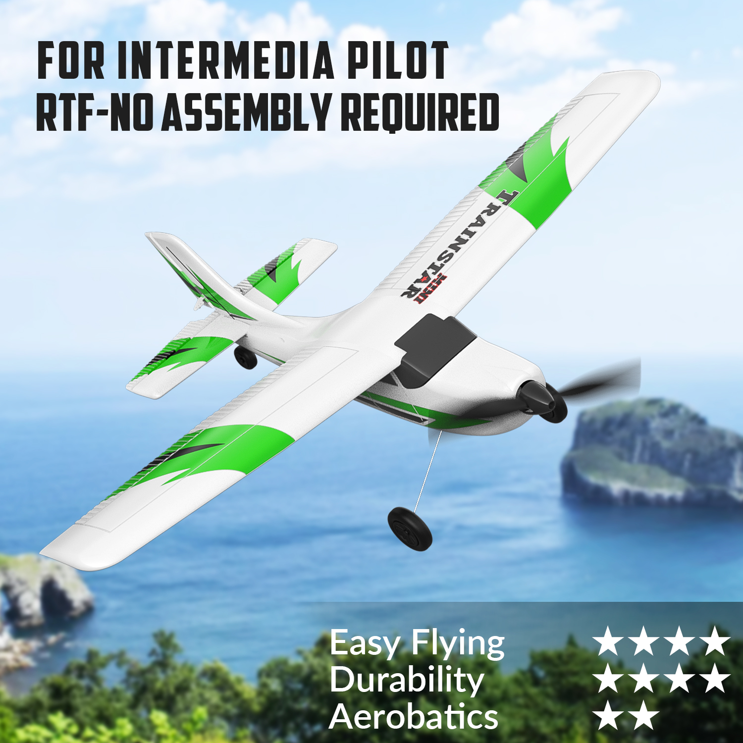 VOLANTEXRC Trainstar Mini 400mm RTF RC Trainer Airplane 3CH -76101