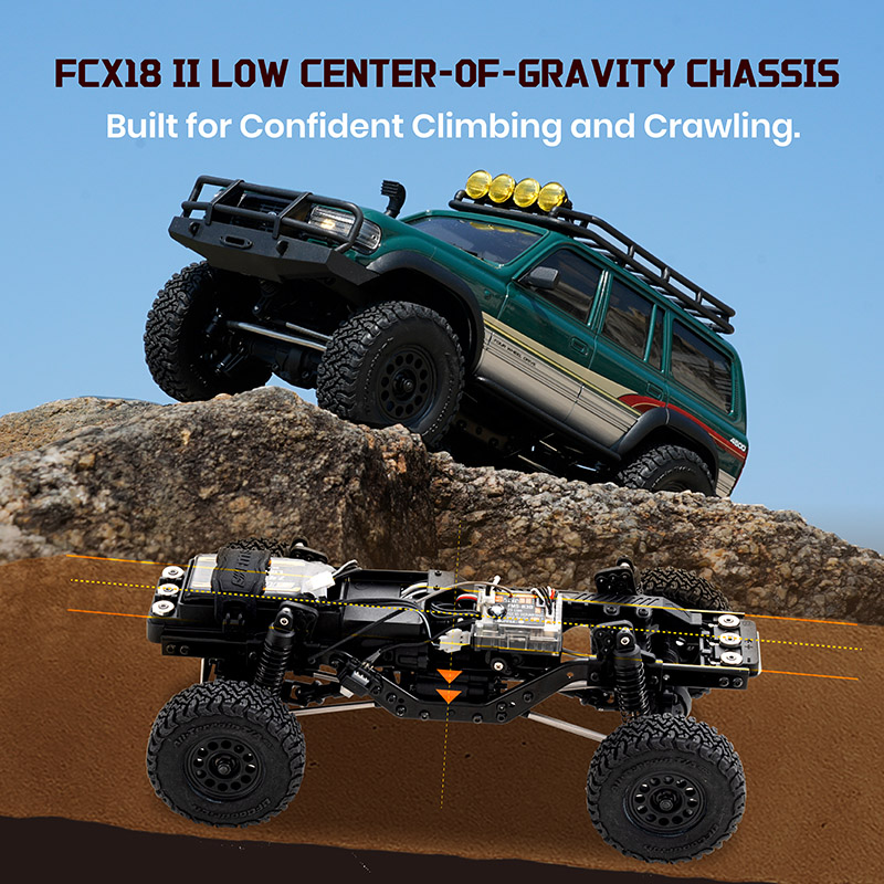 FMS FCX18 II 1:18 TOYOTA Land Cruiser LC80 RTR Brushed Rock Crawler-118N01BDGN