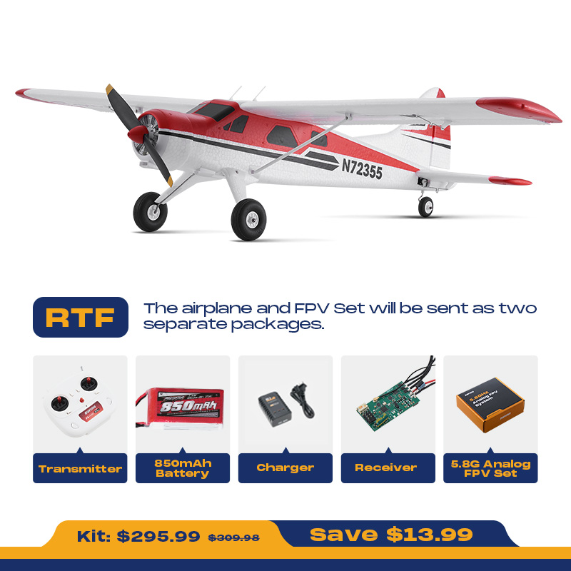 FMS 800mm Beaver PNP / RTF Beginner RC Airplane-FMS155PYL – HOBBY ZONE