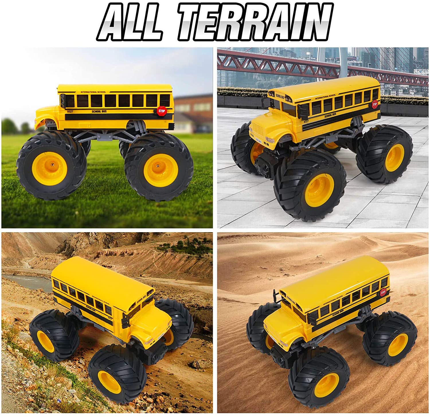 WOWRC School Bus RTR Yellow 1/18th Scale-HOBBY ZONE