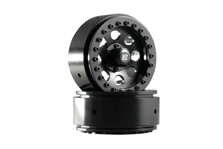 BATRAZZI 1.9" Aluminum D-Hole Beadlock Wheels Black (2pcs)-BTZ1070