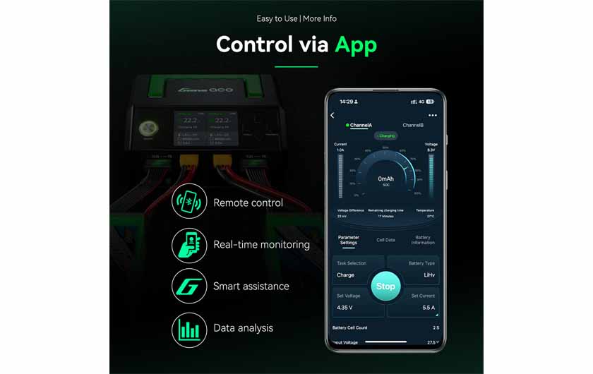 Control Via The Gens Ace App Control Via The Gens Ace App