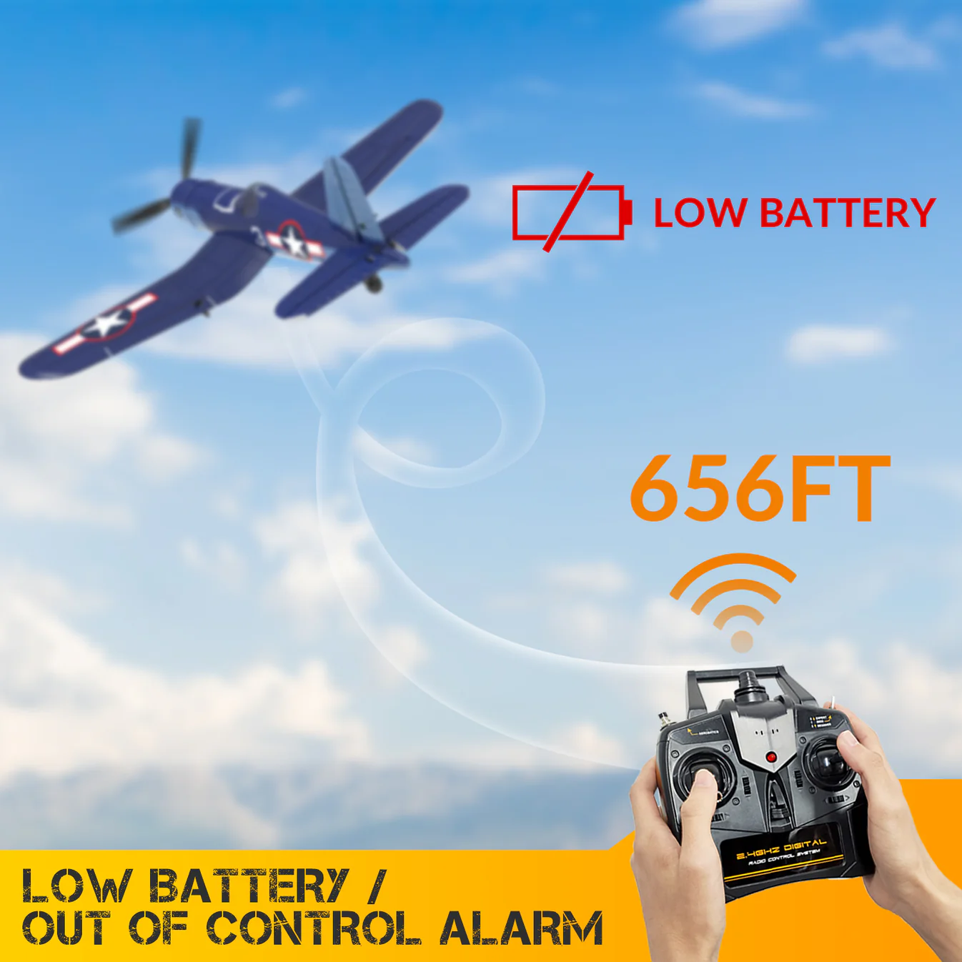 VOLANTEXRC Corsair F4U V2 400mm 4CH RTF-76108